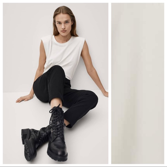 NWT Massimo Dutti White Cotton Straight Top Size S - Picture 7 of 12